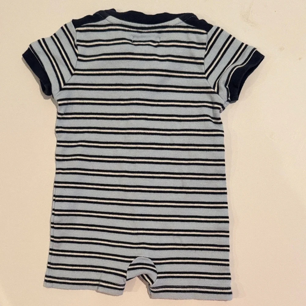 Ralph‎ Lauren Blue Boys Striped Baby Romper 3 Months
